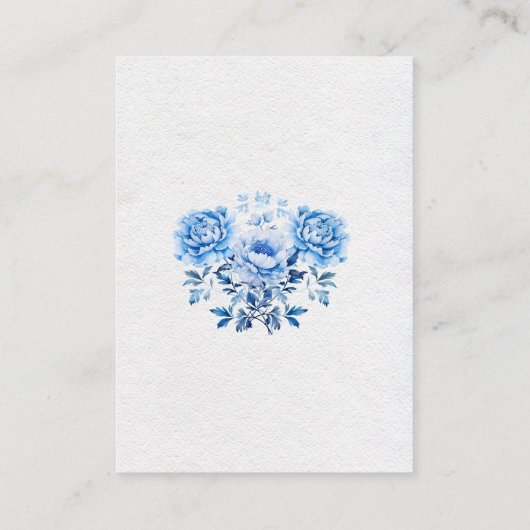 Carte D'accompagnement Nœud floral bleu élégant Livres Toile chic pour bé (Dos)