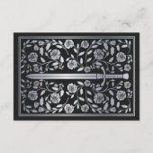 Carte D'accompagnement Noir Argent Noir Médiéval Mariage épée RSVP QR Cod (Dos)