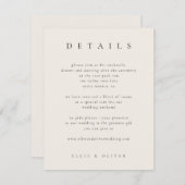 Carte D'accompagnement Noir avec beige Elégant Détails Mariage moderne (Devant / Derrière)