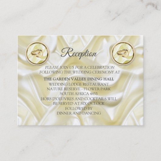 Carte D'accompagnement Noir avec or sur texture soie (Devant)