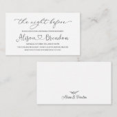 Carte D'accompagnement Noir Blanc Bienvenue à la veille Enclosure  (Devant / Derrière)