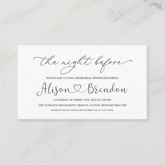 Carte D'accompagnement Noir Blanc Bienvenue à la veille Enclosure  (Devant)