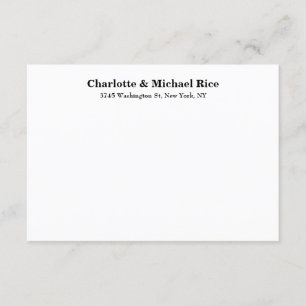 Carte D'accompagnement Noir Blanc Classique Gras Texte Élégant Famille