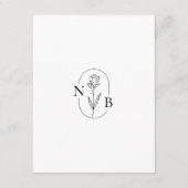 Carte D'accompagnement Noir Blanc Classique Minimal Moderne Détails Maria (Dos)