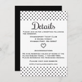 Carte D'accompagnement Noir & Blanc Directions Détails Pois (Devant / Derrière)