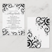 Carte D'accompagnement Noir + Blanc Inverser Les Détails De La Réception (Devant / Derrière)