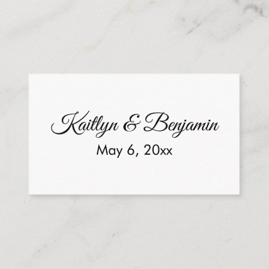 Carte D'accompagnement Noir & Blanc Mariage RSVP Online Élégant Simple (Dos)