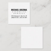 Carte D'accompagnement Noir & Blanc Minimaliste Simple Plaque (Devant / Derrière)