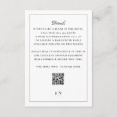 Carte D'accompagnement Noir Blanc Monogramme QR CODE Mariage élégant (Devant)