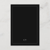 Carte D'accompagnement Noir Blanc Monogramme QR CODE Mariage élégant (Dos)