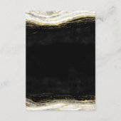Carte D'accompagnement Noir Blanc & Or Géode Agate Informations Mariage (Dos)