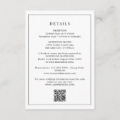 Carte D'accompagnement Noir blanc Qr Code Détails minimaux du Mariage (Devant)