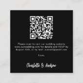 Carte D'accompagnement Noir blanc QR code mariage RSVP (Devant)