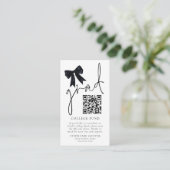 Carte D'accompagnement Noir Bow Grad Graduation QR Code College Fund (Debout devant)
