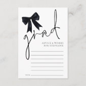 Carte D'accompagnement Noir Bow Grad Script Graduation Conseils Voeux (Devant)