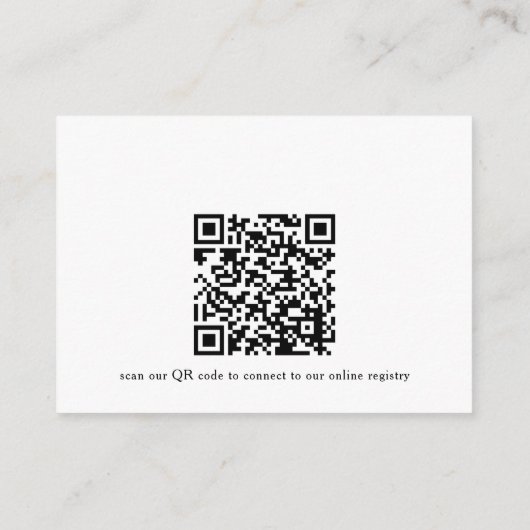 Carte D'accompagnement noir Bow nuptiale code QR pour le registre (Dos)