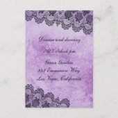 Carte D'accompagnement Noir dentelle violet réception de mariage gothique (Devant)