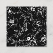 Carte D'accompagnement Noir élégant | Blanc Floral QR Code Mariage RSVP (Dos)