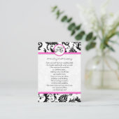 Carte D'accompagnement Noir et blanc Damas rose finition bien (Debout devant)