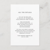 Carte D'accompagnement Noir et blanc de base | Détails de l'invité Mariag (Devant)