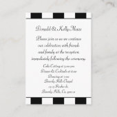 Carte D'accompagnement Noir et blanc Mariage rayé classique (Dos)