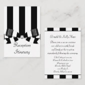 Carte D'accompagnement Noir et blanc Mariage rayé classique (Devant / Derrière)