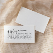 Carte D'accompagnement Noir et blanc Script minimal Bridal Affichage douc