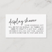 Carte D'accompagnement Noir et blanc Script minimal Bridal Affichage douc (Devant)