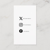 Carte D'accompagnement Noir et blanc votre logo liens sociaux (Dos)