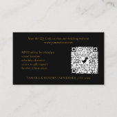 Carte D'accompagnement Noir et or en ligne RSVP QR Code Mariage (Devant)