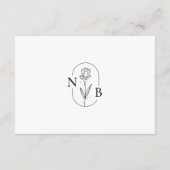 Carte D'accompagnement Noir moderne Blanc élégant Mariage Minimal Détails (Dos)