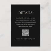 Carte D'accompagnement Noir moderne QR Code Mariage élégant (Devant)