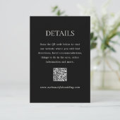Carte D'accompagnement Noir moderne QR Code Mariage élégant (Debout devant)