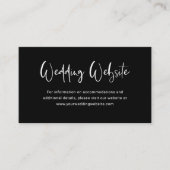 Carte D'accompagnement Noir moderne | Site mariage (Devant)