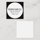 Carte D'accompagnement Nom commercial & Slogan/autre texte | Noir et blan (Devant / Derrière)