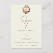 Carte D'accompagnement Nom de fleur sauvage classique d'automne, RSVP ini (Devant)