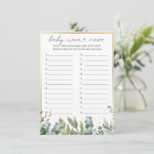 Carte D'accompagnement Nom du bébé Course Bébé Animaux Baby shower Jeu (Debout devant)