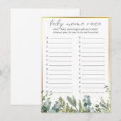 Carte D'accompagnement Nom du bébé Course Bébé Animaux Baby shower Jeu (Devant / Derrière)