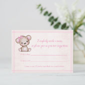 Carte D'accompagnement Nom Jeu mignon Brown ours fille Baby shower jeu (Debout devant)