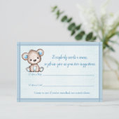 Carte D'accompagnement Nom Jeu mignonne Brown ours Baby shower garçon Jeu (Debout devant)