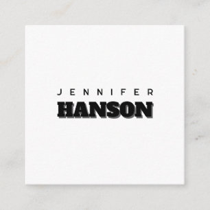 Carte D'accompagnement Nom moderne minimaliste noir et blanc professionne