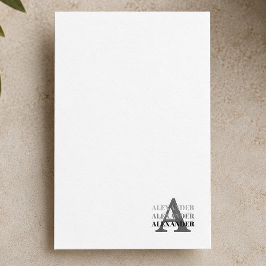 Carte D'accompagnement Nom Monogramme Moderne