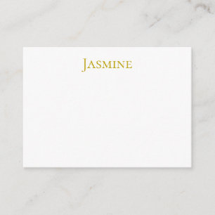 Carte D'accompagnement Nom professionnel minimaliste de couleur or