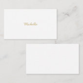 Carte D'accompagnement Nom propre Créatif Tendance Couleur Or Script (Devant / Derrière)