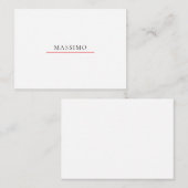 Carte D'accompagnement Nom propre Décoratif Chic Simple Noir Blanc (Devant / Derrière)