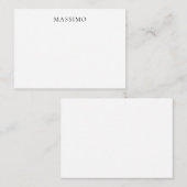 Carte D'accompagnement Nom propre Décoratif Chic Simple Uni Noir Blanc (Devant / Derrière)