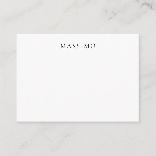 Carte D'accompagnement Nom propre Décoratif Chic Simple Uni Noir Blanc (Devant)