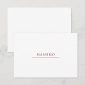 Carte D'accompagnement Nom propre Décoratif Chic Simple Uni Noir Blanc (Devant / Derrière)