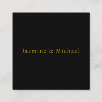 Carte D'accompagnement Nom propre minimaliste mignon noir et or