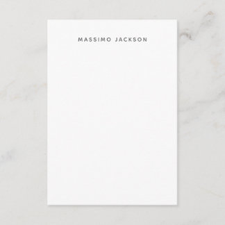 Carte D'accompagnement Nom propre Minimaliste Moderne Simple Noir Blanc